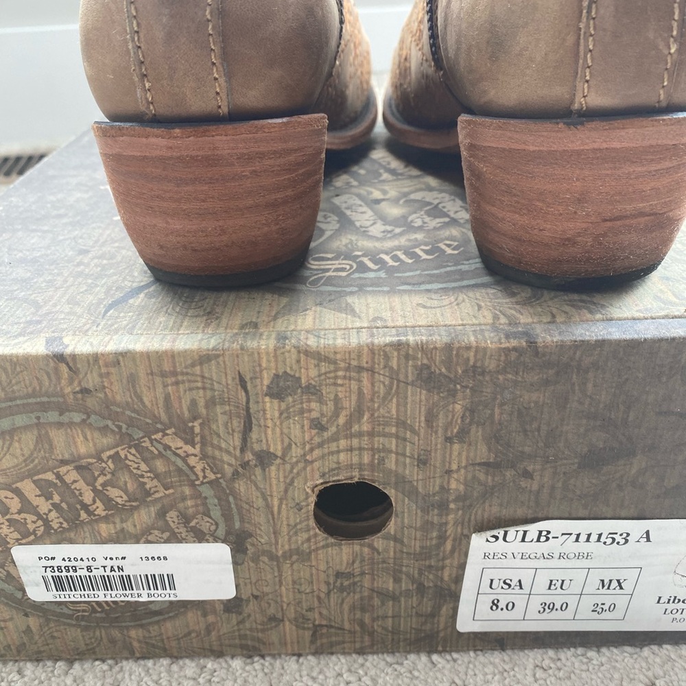 LIBERTY Black Brown Ankle Boots with Floral Design - Picture 3 of 5